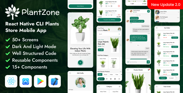 PlantZone - React Native CLI Plants eCommerce Mobile App Template