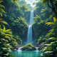 Tropical Rainforest Waterfall