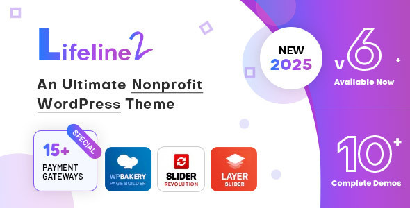 Lifeline 2 - Nonprofit WordPress Theme for Charity, Fundraising and NGO Organizations