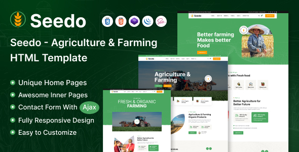 Seedo – Agriculture and Organic Farm HTML Template