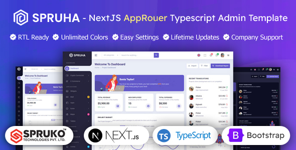 Spruha -  App Router React Bootstrap Typescript Nextjs Admin Dashboard Template