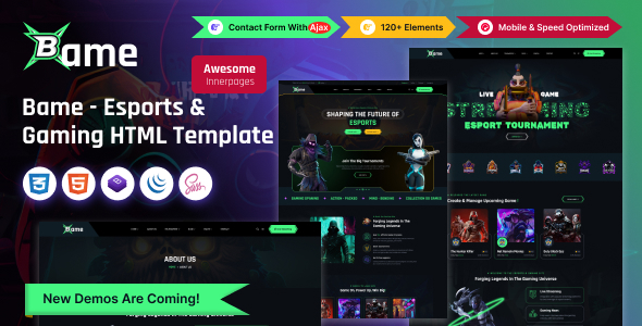 Bame - Esports & Gaming HTML Template