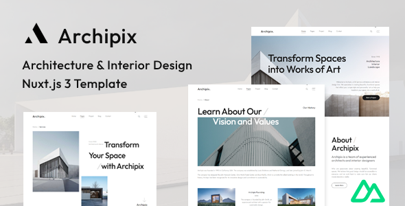 Archipix | Architecture & Interior Design Nuxt Js Template – 0 Sold!