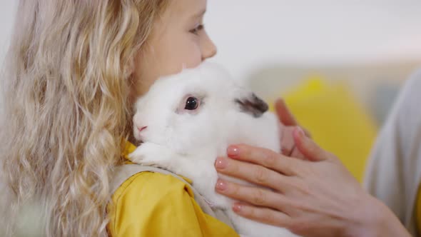 Girl with Cute Bunny