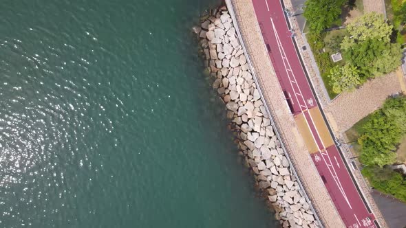 Cycling Track Near the Sea in Hong Kong