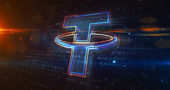 Tether stablecoin symbol abstract concept