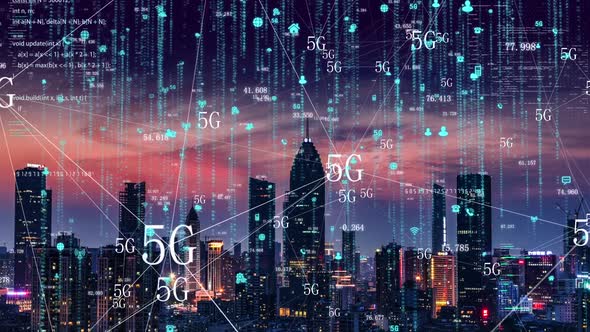 Smart City With 5g Network Signal Coverage