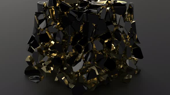 Black and Gold Box Exploder Business Concept Slow Motion 1000 Fps