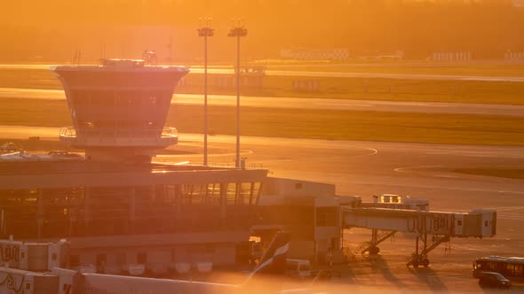  - Air Traffic Control Tower at Sunset