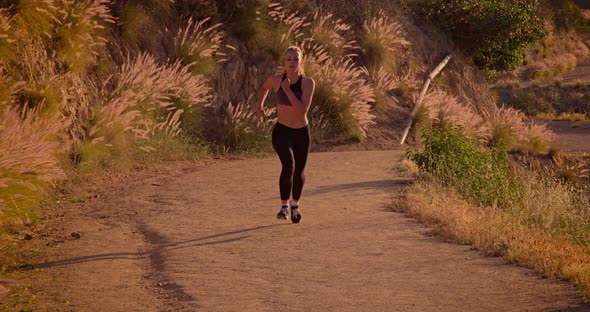Fit Woman Jogging Los Angeles Slow-Motion