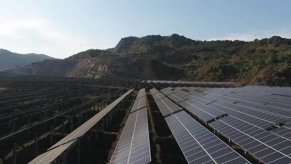 Solar power station in montain