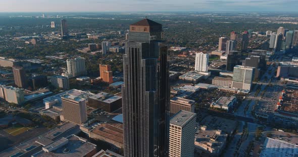 4k Aerial of the Galleria area in Houston, Texas