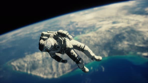 Dead Astronaut in Outer Space Elements of This Image Furnished By NASA