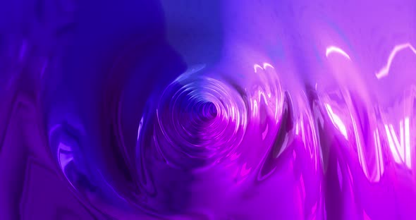 Abstract Background with an Animated Hypnotic Tunnel Made of Lilac  Blue Caramel Glass or Plastic