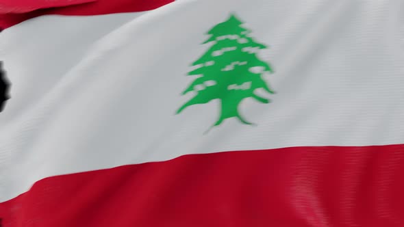 4K Lebanon flag transition with alpha. two step alt