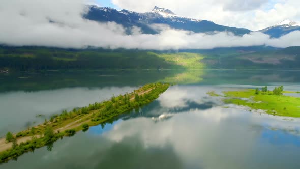 Lake in countryside 4k