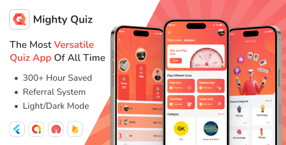 MightyQuiz: Flutter Online Quiz App with Firebase Backend + Admin Panel