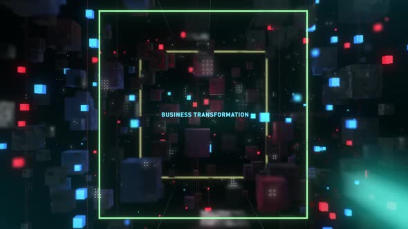 Futuristic Abstract Tunnel Word Business Transformation