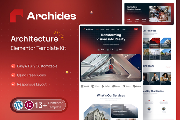 Archides – Architecture & Interior Design Elementor Pro Template Kit – 0 Sold!