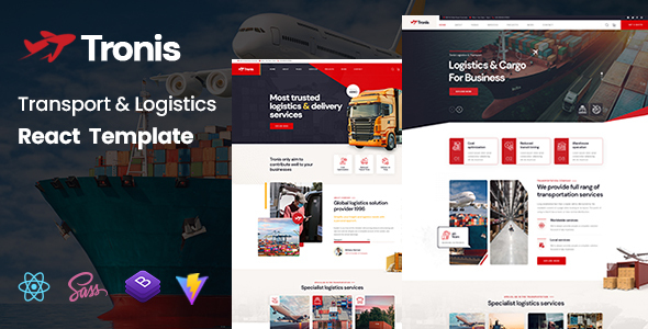 Tronis – Transport & Logistics React Template – 0 Sold!