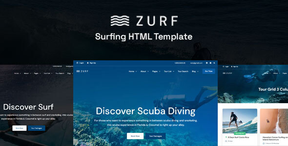 Zurf – Surfing and Diving HTML – 0 Sold!