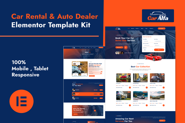 CarAlfa – Car Rental & Dealer Elementor Pro Template Kit – 0 Sold!