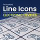 50 Animated Electronic Devices Line Icons - VideoHive Item for Sale