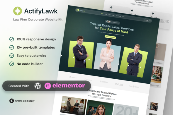 ActifyLaw – Law Firm Corporate Elementor Template Kit – 0 Sold!