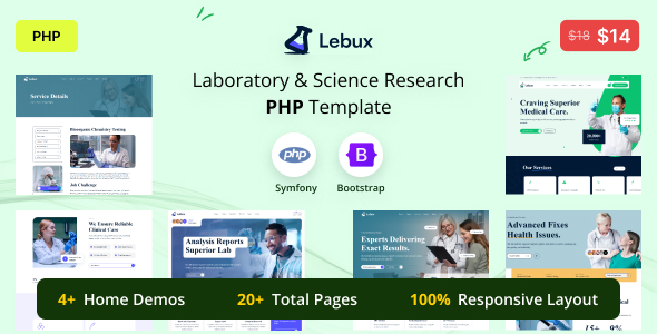 Labux – Laboratory & Science Research PHP Template – 0 Sold!