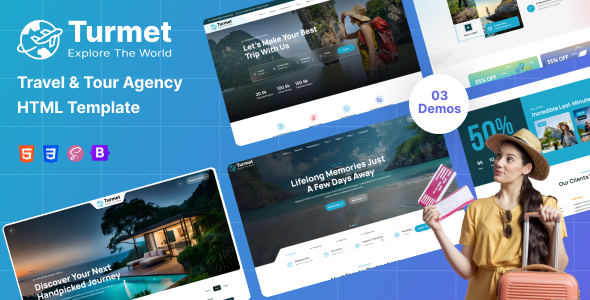 Turmet – Travel & Tour Agency HTML Template – 0 Sold!