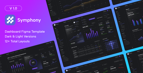 Symphony – App & Web Dashboard Figma Template – 0 Sold!