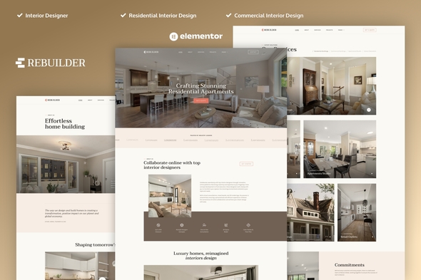 Rebuilder – Architecture & Interior Design Elementor Pro Template Kit – 0 Sold!