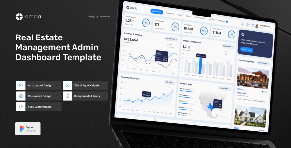 Omala – Real Estate Management Dashboard Figma Template – 0 Sold!