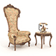 Classic European Style Coffee Table and Armchair 26 - 3DOcean Item for Sale