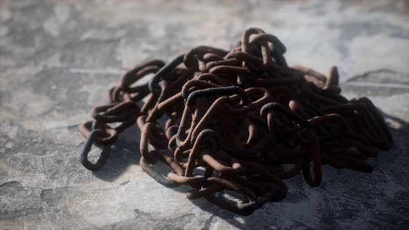 Vintage Rusty Hand-made Iron Chain