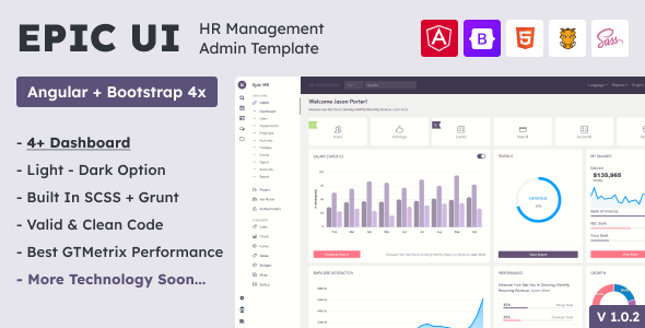 Epic UI - Angular Admin Template & HR Management