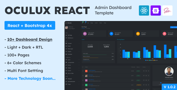Oculux React - Admin Dashboard Template