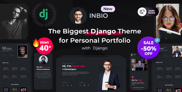 InBio – Personal Portfolio Django 5 Template – 0 Sold!