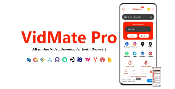 VidMate Pro - All in One Video Downloader (with Browser) | ADMOB, FIREBASE, ONESIGNAL
