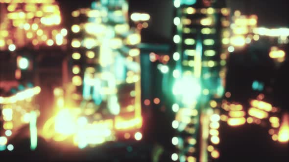 Defocused Bokeh of Cityscape at Twilight Time alt