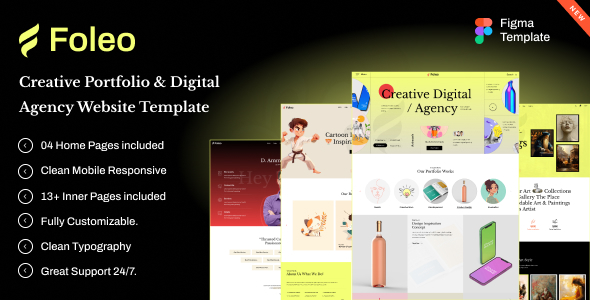 Foleo – Creative Portfolio & Digital Agency Figma Template – 0 Sold!