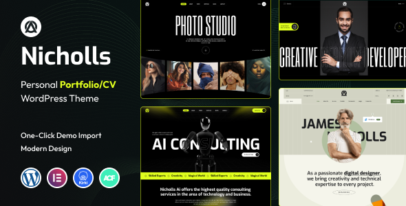 Nicholls – Multipurpose Personal Portfolio WordPress Theme – 0 Sold!