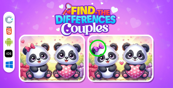 Find The Differences Couples [ Construct 3 , HTML5 ]