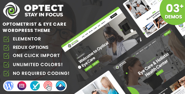 Optect – Optometrist & Eye Care WordPress Theme – 0 Sold!