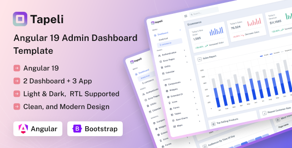 Tapeli – Angular Admin Dashboard Template – 0 Sold!