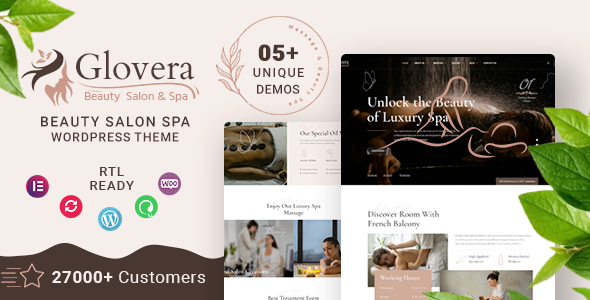 Glovera – Beauty Salon Spa WordPress Theme – 0 Sold!