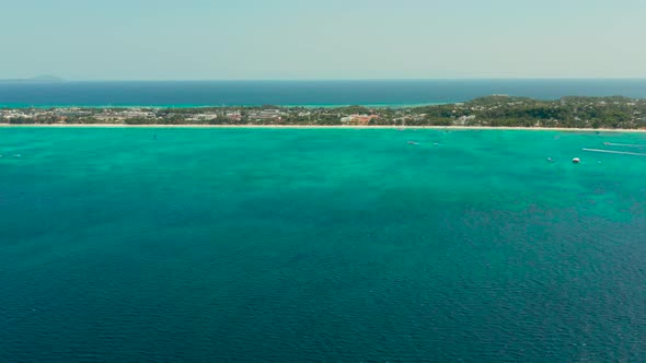 Boracay Island with White Sandy Beach Philippines