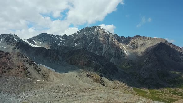 Western Kyrgyzstan Pamir Mountains Landscape, Aerial Dron Shoot