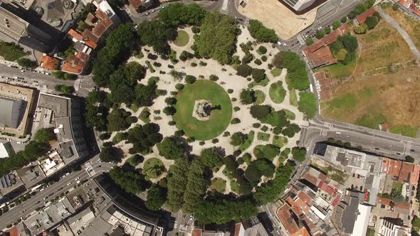 Aerial View of Boavista Roundabout Porto, Portugal