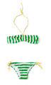 Yellow and green striped bandeau bikini - PhotoDune Item for Sale